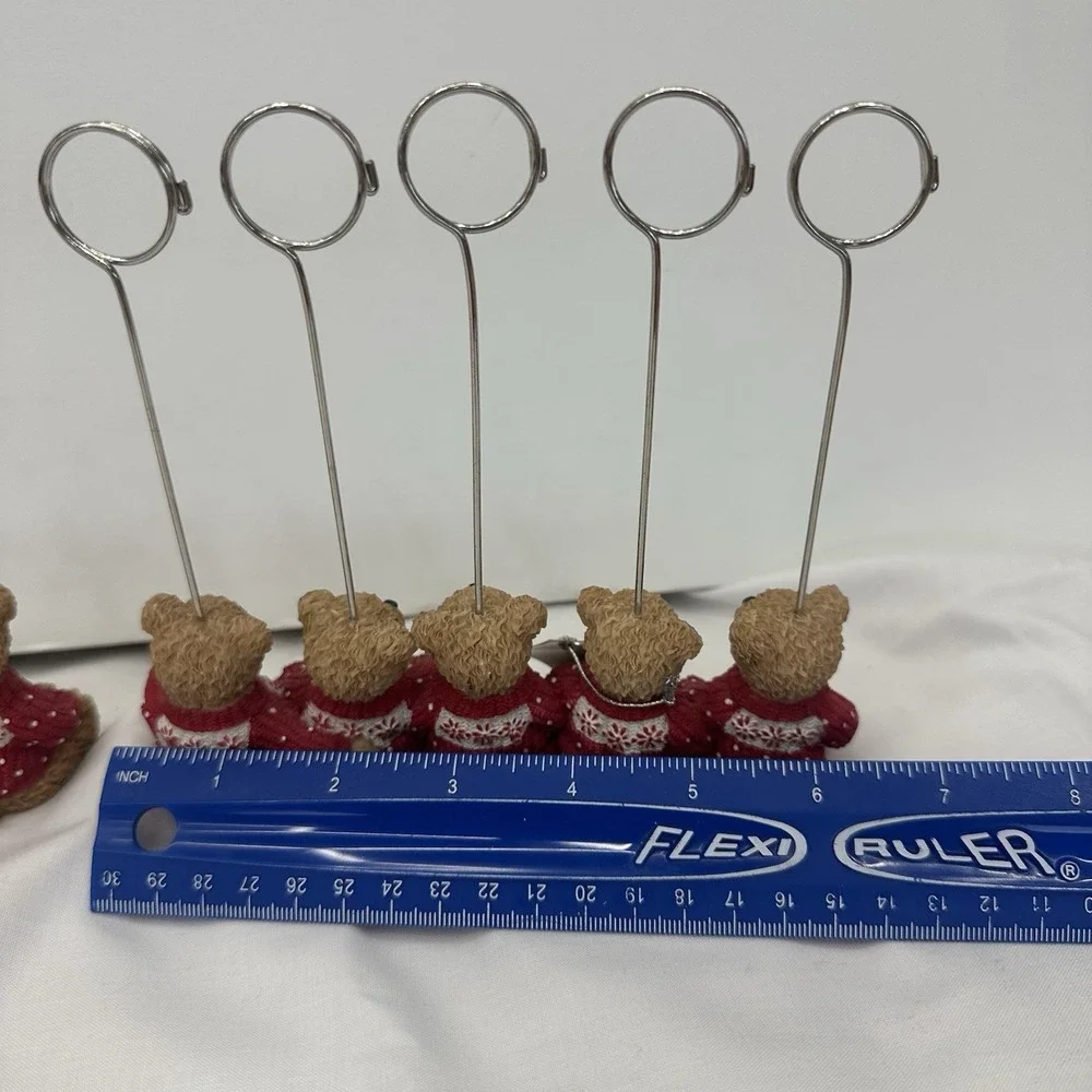 Sia Collection Christmas‎ Teddy Bear Picture Holders 2 Groups of 5 Red sweater
